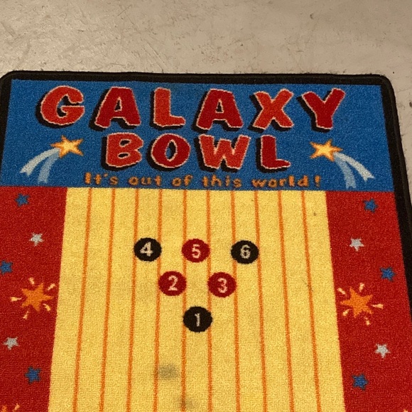 Vintage Galaxy Bowl Bowling Rug Carpet 67 X 26 Rare - Picture 2 of 11